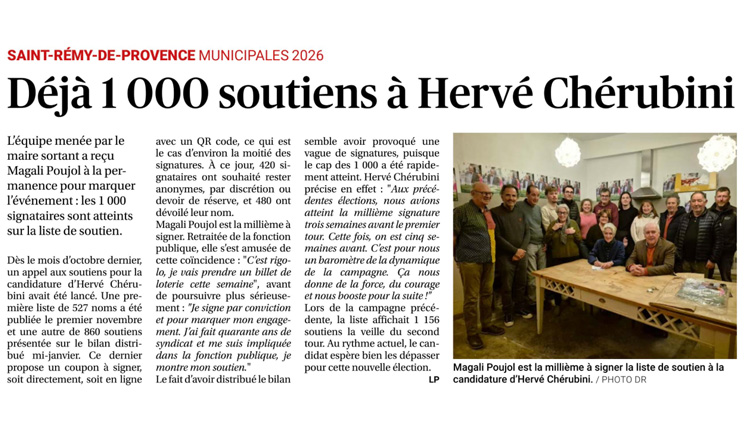 Revue de presse – La Provence : déjà 1000 soutiens